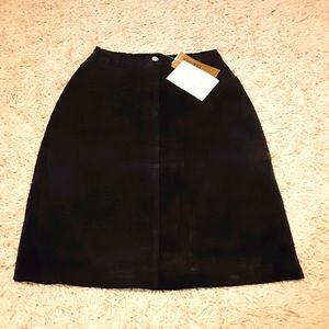 Denim & co black leather skirt